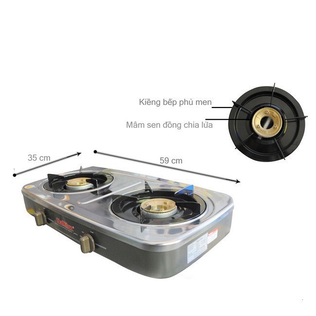 Bếp gas đôi Namilux NA-590SM (Mặt bếp inox cao cấp) - HÀNG CHÍNH HÃNG