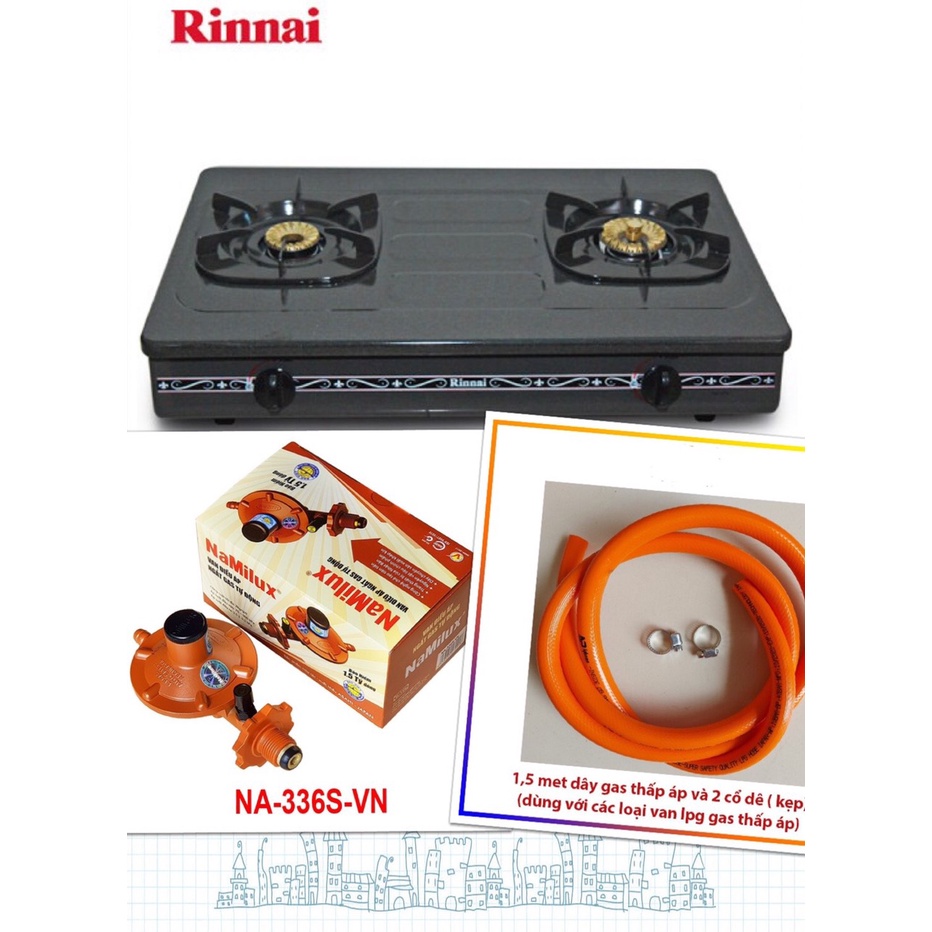 Bếp gas đôi Rinnai RV-375 (G)N - HÀNG CHÍNH HÃNG 100% ( Tiết Kiệm Gas)
