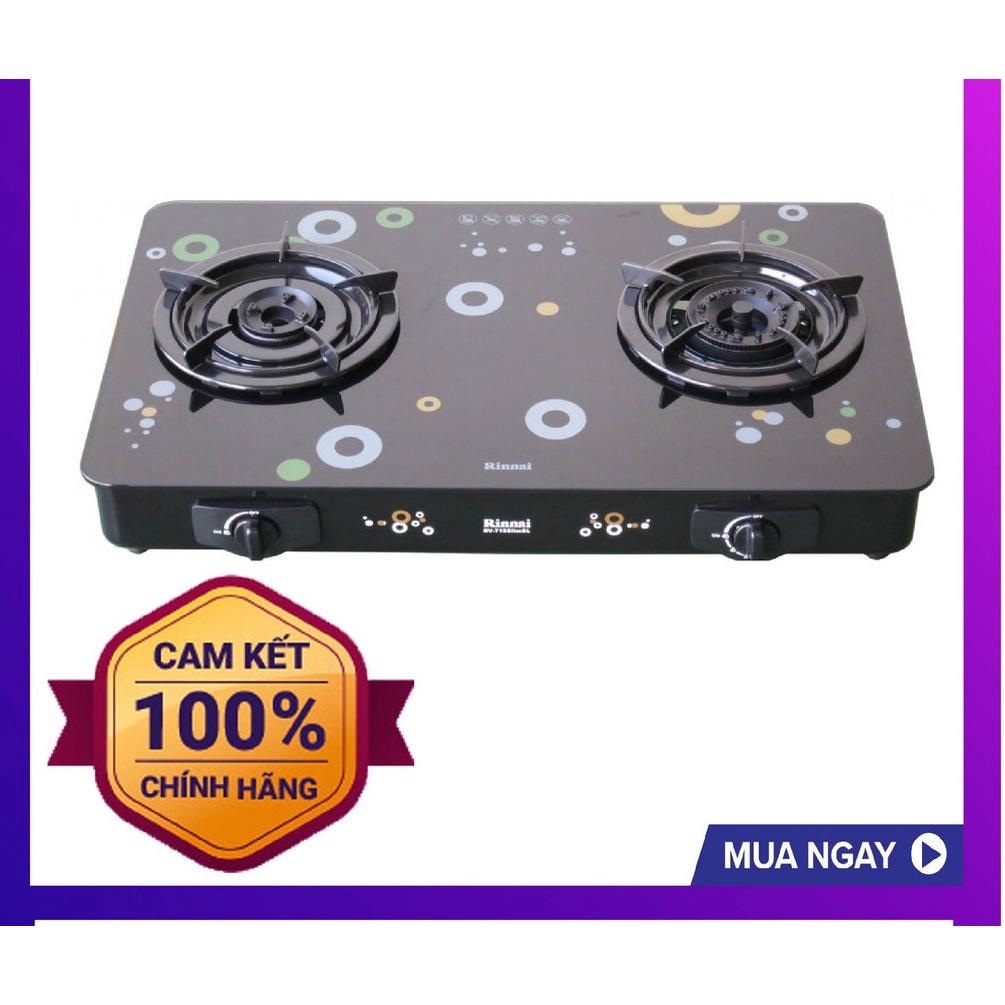 Bếp gas đôi Rinnai RV-715Slim(GL-Bubble) HÀNG CHÍNH HÃNG 100%
