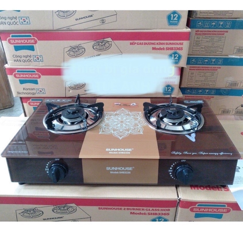 BẾP GAS ĐÔI SUNHOUSE MẶT KÍNH CƯỜNG LỰC - TIẾT KIỆM GAS - HÀNG CHÍNH HÃNG 100%