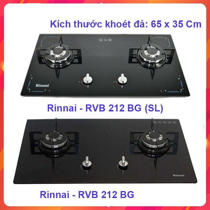 Bếp gas âm Rinnai RVB-212BG, BG(SL) - Có ngắt gas tự động - HÀNG CHÍNH HÃNG 100%