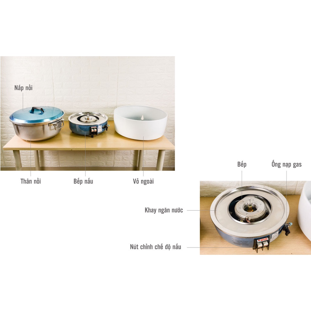 Nồi cơm gas Kiwa 10 lít MK-55A - Xuất xứ Đài loan - HÀNG CHÍNH HÃNG 100%