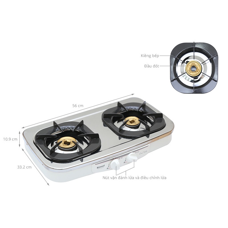Bếp gas đổi Rinnai RTS-2KD - NHẬP KHẨU NHẬT BẢN - HÀNG CHÍNH HÃNG 100% (NEW)