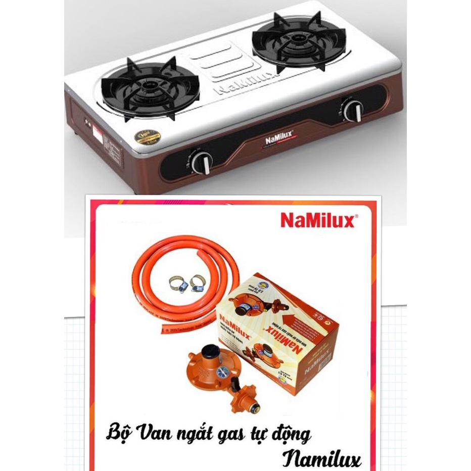 Bếp gas đôi Namilux 2063APS (MẶT BẾP INOX) -HÀNG CHÍNH HÃNG 100% - BẢO HÀNH 12 THÁNG