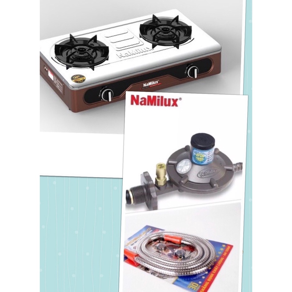 Bếp gas đôi Namilux 2063APS (MẶT BẾP INOX) -HÀNG CHÍNH HÃNG 100% - BẢO HÀNH 12 THÁNG