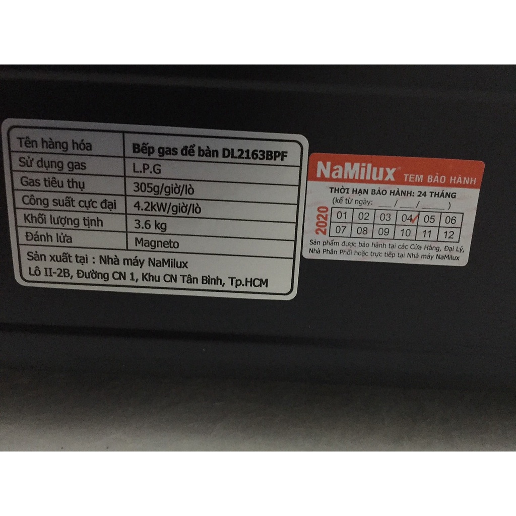 Bếp gas đôi NaMilux DS2163APF 6 tất - Hàng chính hãng 100%