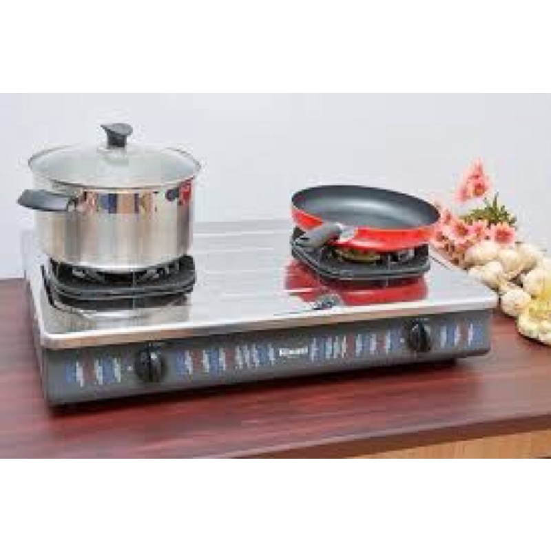 BẾP GAS ĐÔI RINNAI RV-377S(N) (Mặt Inox) - HÀNG CHÍNH HÃNG 100%