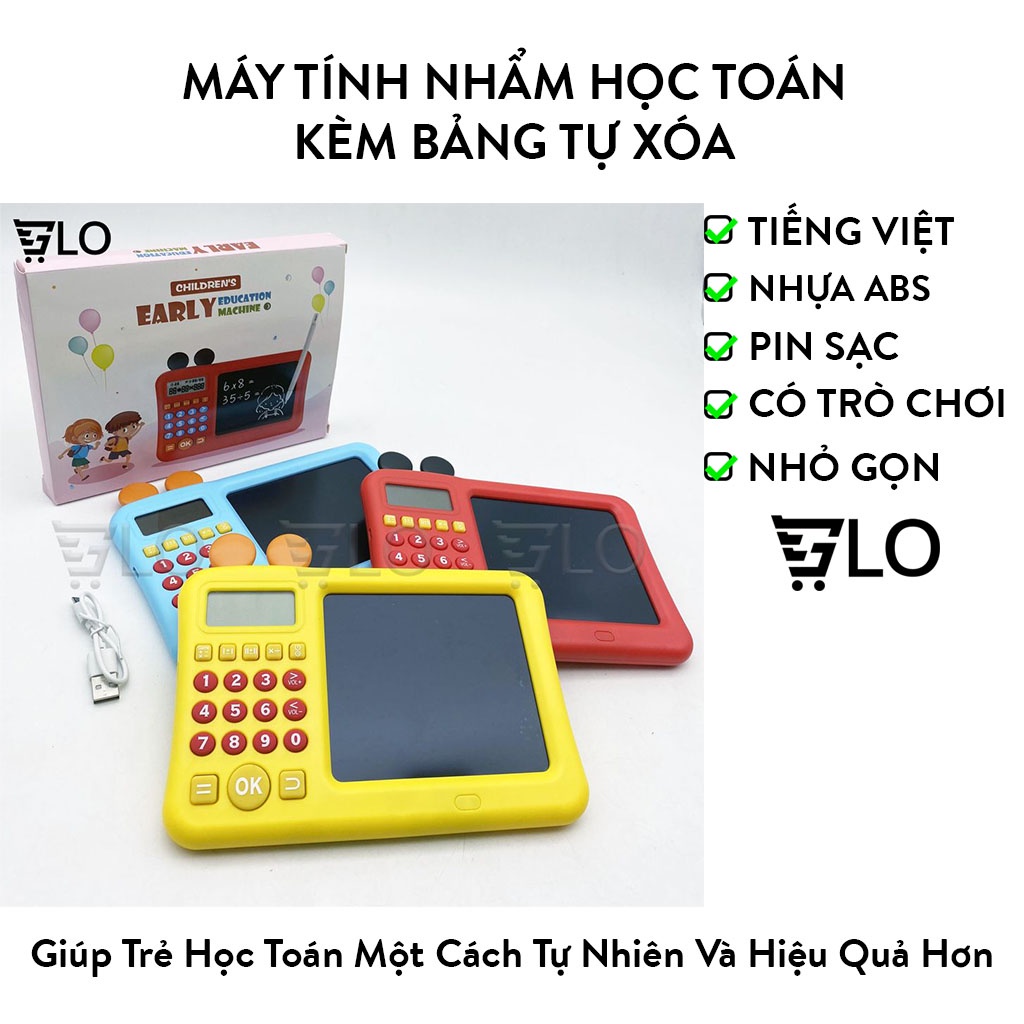 Máy Tính Nhẩm Học Toán Kèm Bảng Tự Xóa Có Tiếng Việt Thông Minh Cho Bé