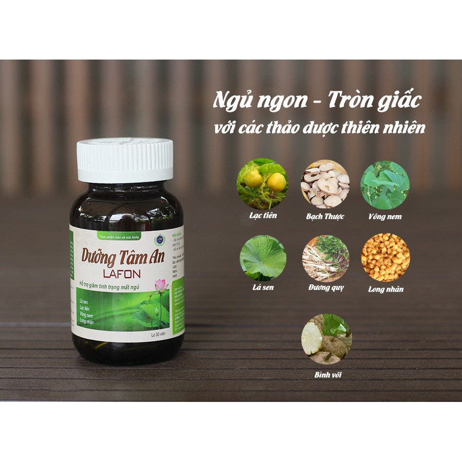 Mất Ngủ Dưỡng Tâm An Lafon Thuốc Ngủ Sâu Hỗ Trợ Ngủ Ngon Cho Người Khó Ngủ Giúp Ngủ Ngon Và Sâu Giấc, Hộp 30 Viên