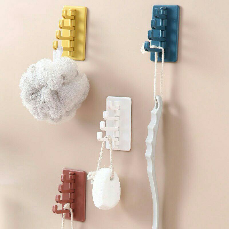 Dán Tường Treo Đồ 4 Móc Nhánh Tiện Lợi Xoay Thông Minh Siêu Chắc