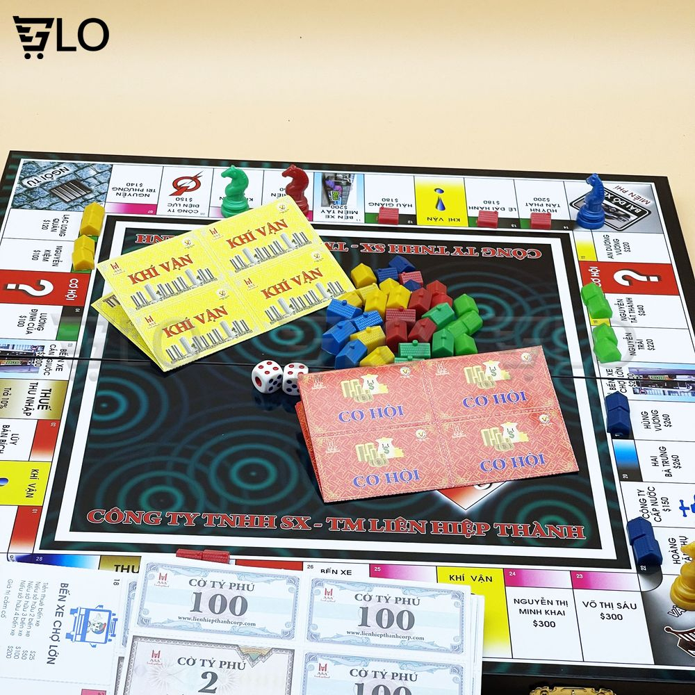 Cờ Tỷ Phú Bàn Nhựa Liên Hiệp Thành (Loại Lớn) - Bộ Cờ Tỷ Phú Monopoly Cao Cấp, Boardgame, Đồ Chơi Thông Minh Cho Bé