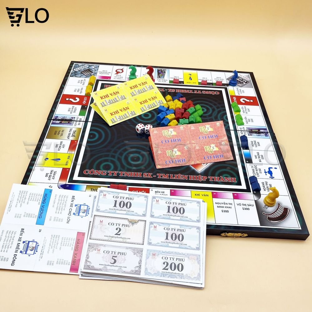 Cờ Tỷ Phú Bàn Nhựa Liên Hiệp Thành (Loại Lớn) - Bộ Cờ Tỷ Phú Monopoly Cao Cấp, Boardgame, Đồ Chơi Thông Minh Cho Bé