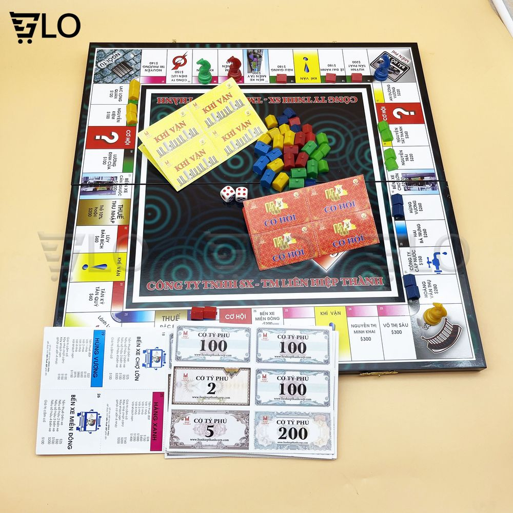 Cờ Tỷ Phú Bàn Nhựa Liên Hiệp Thành (Loại Lớn) - Bộ Cờ Tỷ Phú Monopoly Cao Cấp, Boardgame, Đồ Chơi Thông Minh Cho Bé