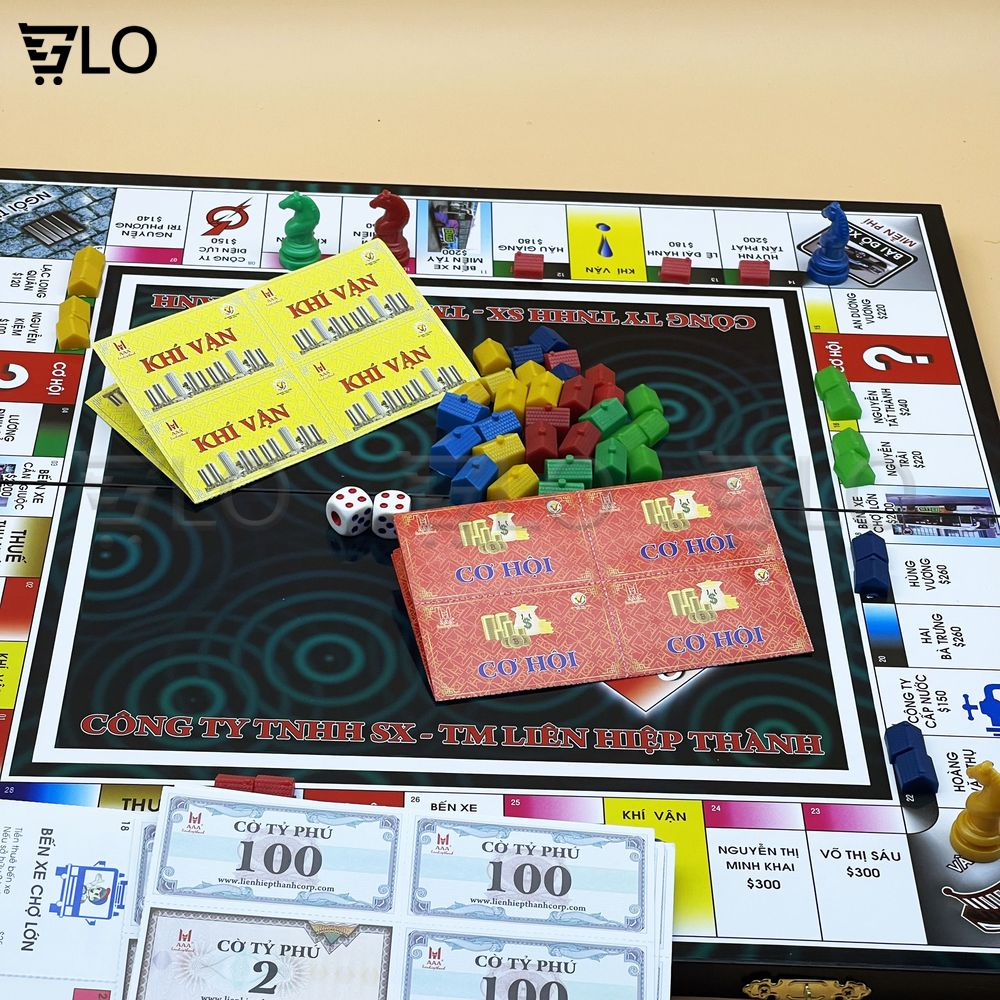 Cờ Tỷ Phú Bàn Nhựa Liên Hiệp Thành (Loại Lớn) - Bộ Cờ Tỷ Phú Monopoly Cao Cấp, Boardgame, Đồ Chơi Thông Minh Cho Bé