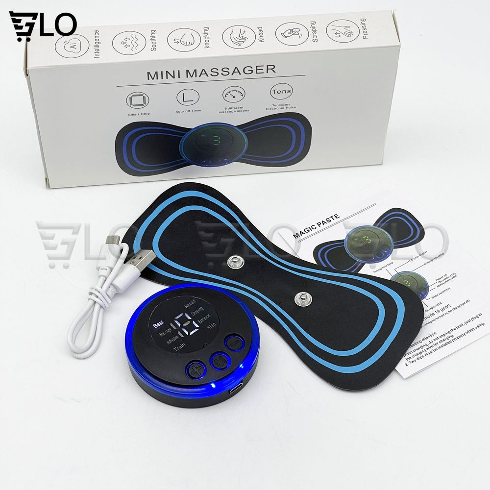 Miếng Dán Massage Xung Điện EMS Có Sạc USB Giảm Nhức Mỏi Cổ Vai Gáy, Bắp Tay, Lưng Hiệu Quả, Thư Giãn Cơ