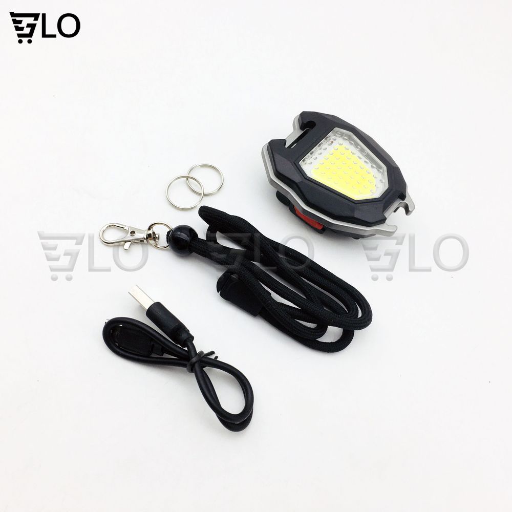 Móc Chìa Khoá Đèn Pin Led Mini COB 5in1 800 Lumens Đa Dụng Có Mở Bia, Châm Thuốc, Vặn Ốc Vít, Nam Châm, Còi Cấp Cứu