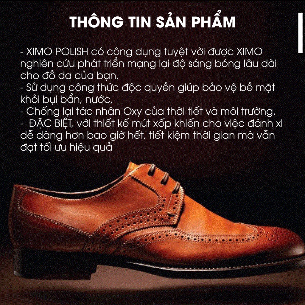 Xi Đánh Giày Ximo Đen, Không Màu, Nâu Cao Cấp Chính Hãng