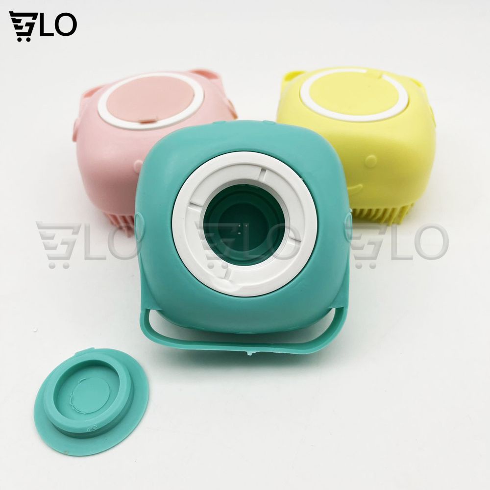 Bông Tắm Bóp Silicon Có Ngăn Đựng Xà Bông Hình Vuông