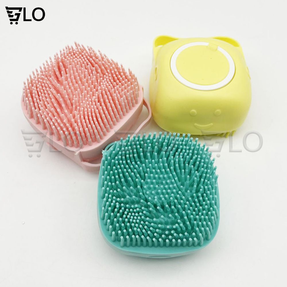 Bông Tắm Bóp Silicon Có Ngăn Đựng Xà Bông Hình Vuông