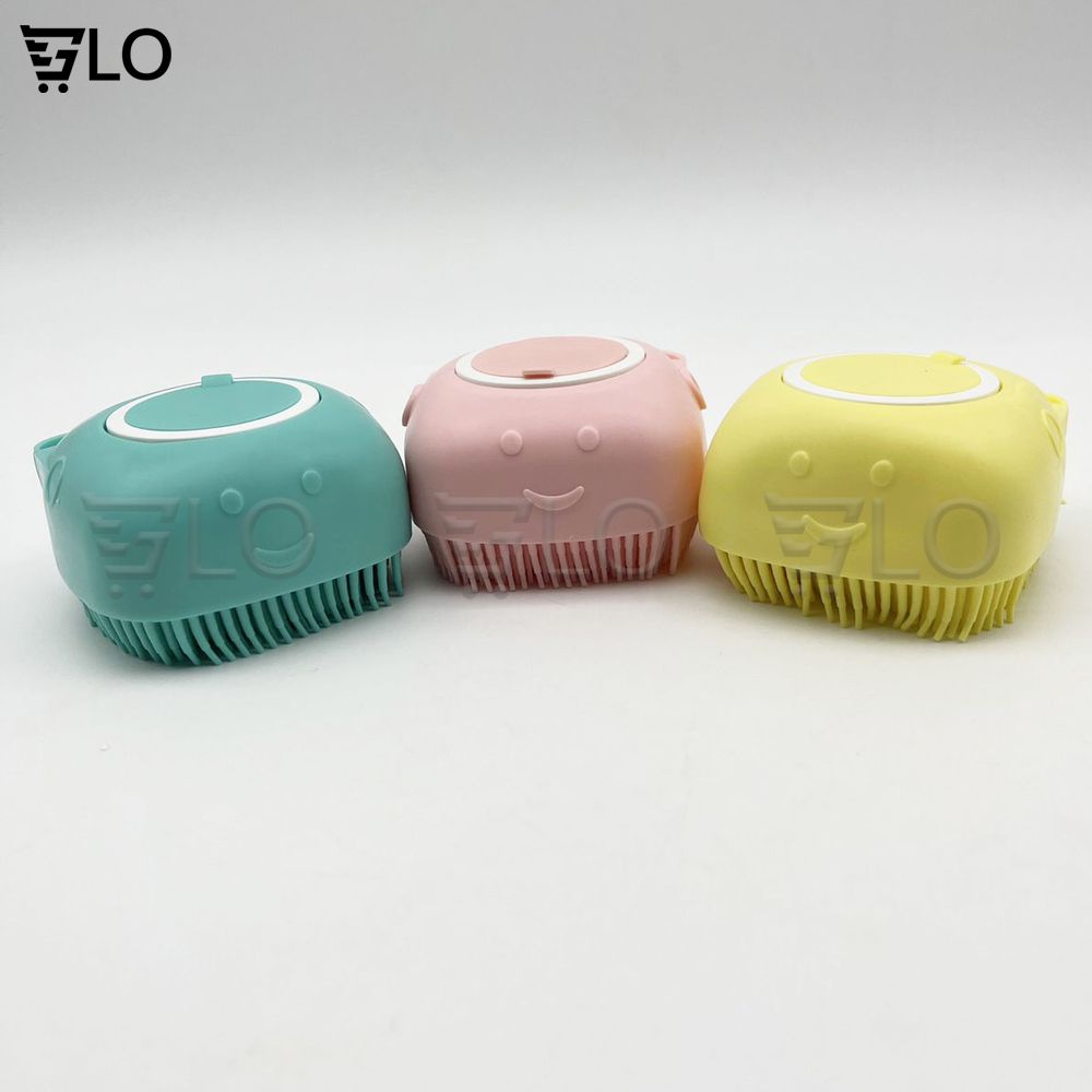 Bông Tắm Bóp Silicon Có Ngăn Đựng Xà Bông Hình Vuông
