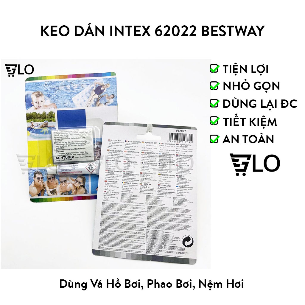 Keo Dán Intex 62022 Bestway, Keo Vá Hồ Bơi, Phao Bơi, Nệm Hơi