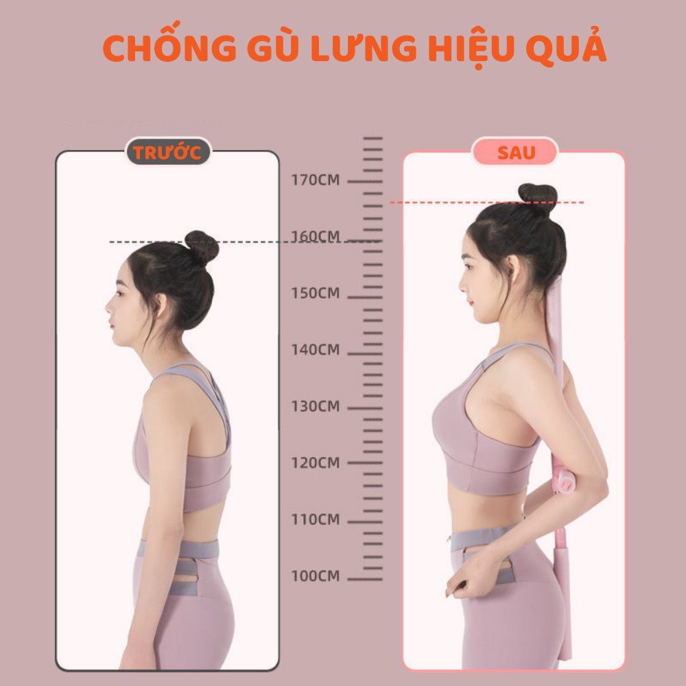 Gậy Tập Yoga Định Hình Tư Thế Lưng Vai, Chống Gù Lưng, Bằng Thép Không Gỉ Cải Thiện Vóc Dáng Cho Dân Văn Phòng
