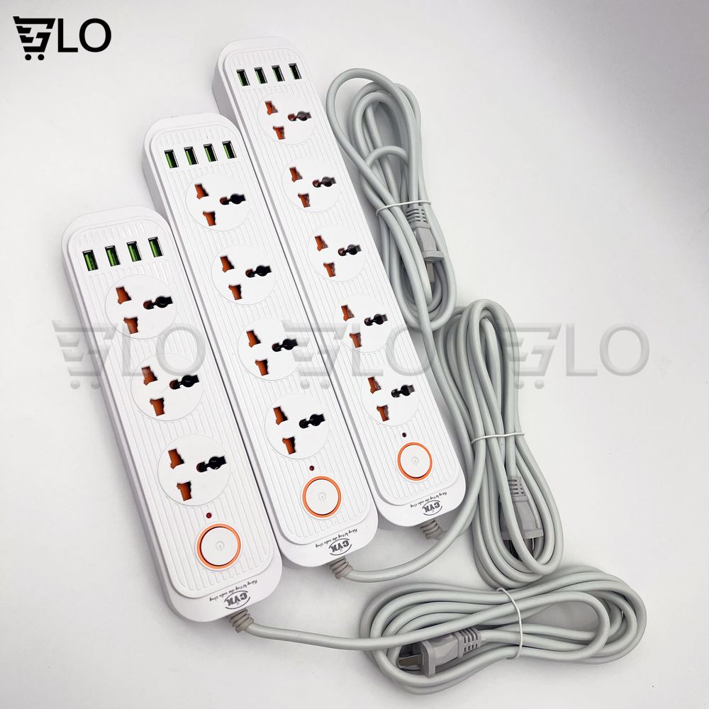 Ổ Cắm Điện CYX A01 A02 A03 Tích Hợp 4 Cổng USB Sạc Nhanh, Đa Ổ Cắm, Dây Dài 2m, Công Suất 3000w
