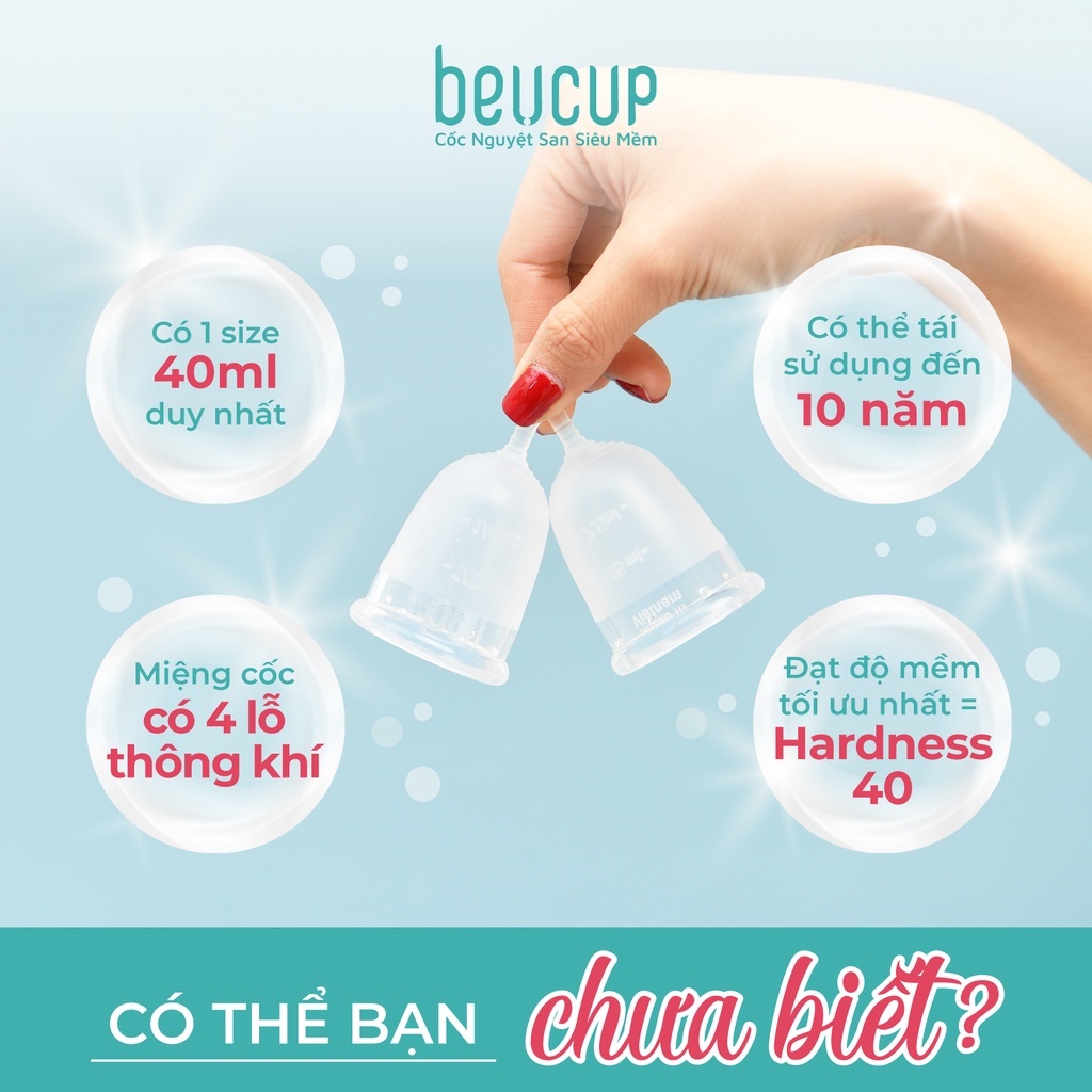 Cốc Nguyệt San BeUcup Siêu Mềm, Sử Dụng Cho Phụ Nữ Đã Sinh Và Chưa Sinh, Thay Thế Băng Vệ Sinh
