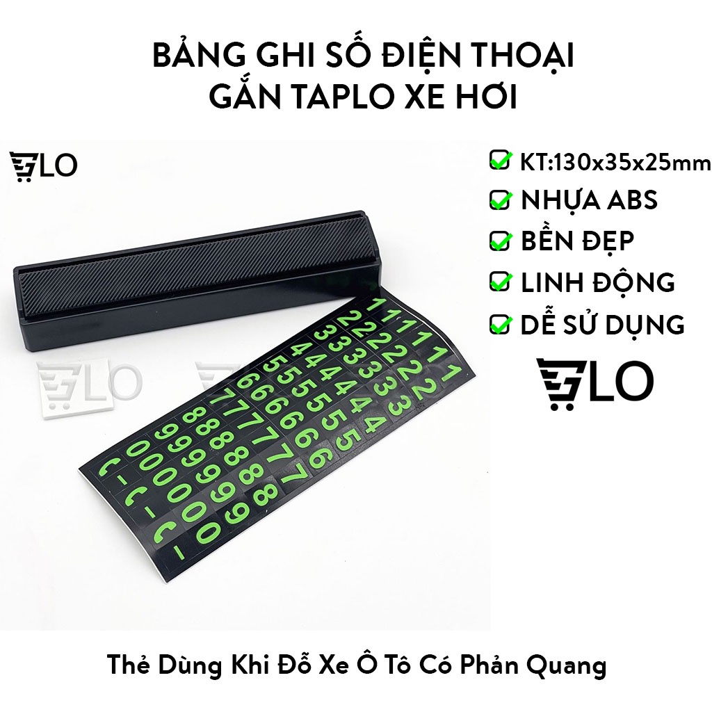 Bảng Ghi Số Điện Thoại Gắn Taplo Xe Hơi, Thẻ Dùng Khi Đỗ Xe Ô Tô Có Phản Quang
