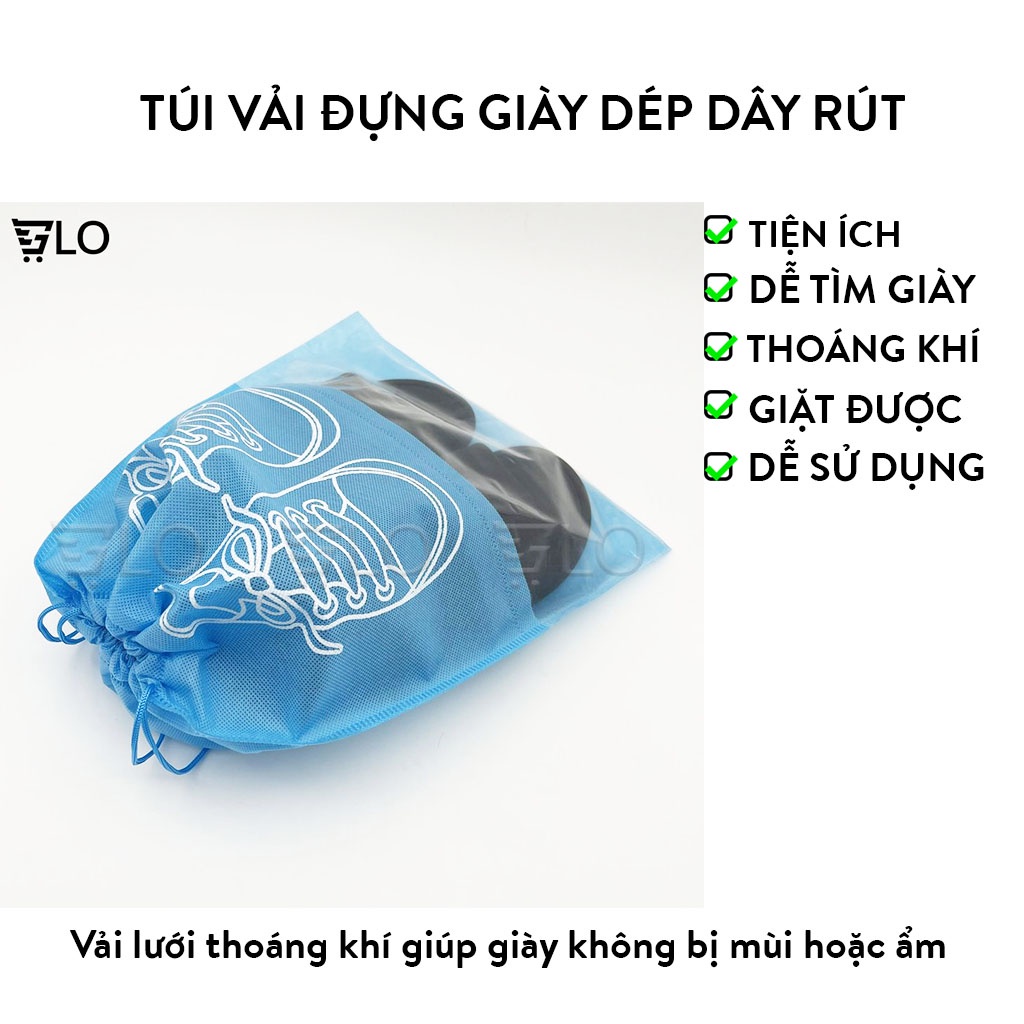 Túi Vải Đựng Giày Dép Dây Rút Chống Bụi Bẩn Du Lịch Tiện Lợi Size Lớn Với Họa Tiết Thiết Kế Đẹp Mắt
