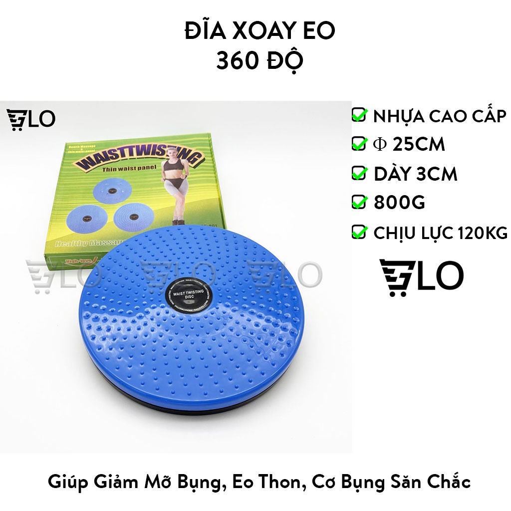 Đĩa Xoay Eo Tập Thể Dục 360 Độ Giúp Giảm Mỡ Bụng, Eo Thon, Cơ Bụng Săn Chắc, Bàn Xoay Eo Nhựa Cứng Siêu Bền