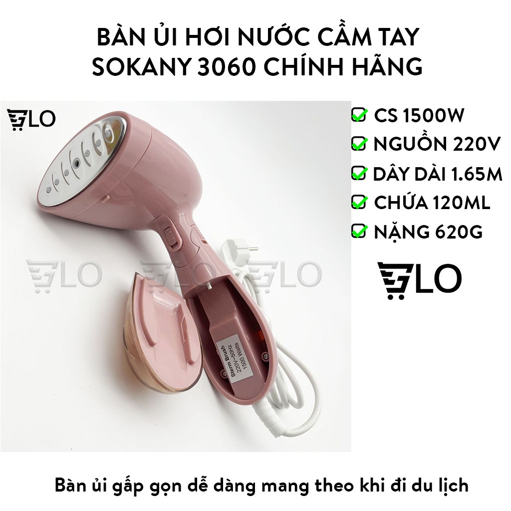 Bàn Ủi Hơi Nước Cầm Tay Sokany 3060 Chính Hãng, Bàn Là Gấp Gọn Du Lịch Tiện Lợi