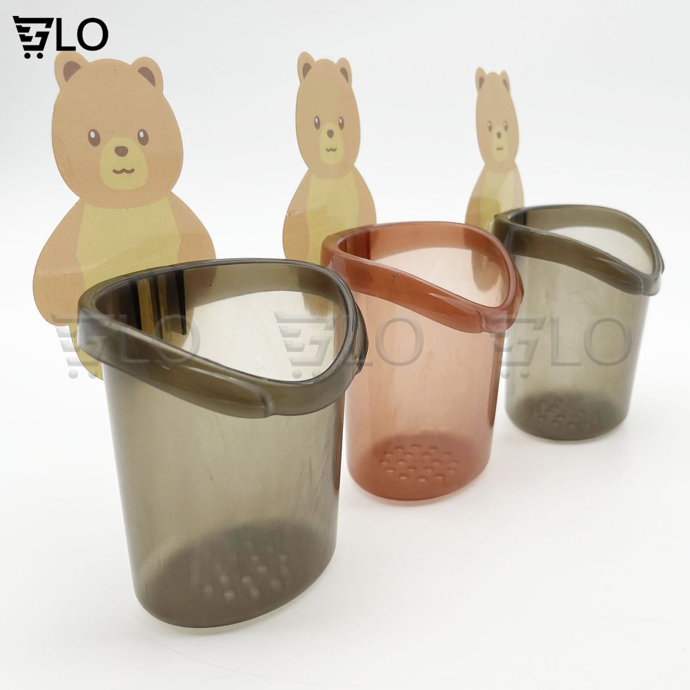 Cốc Ly Đựng Bàn Chải Đánh Răng Hình Gấu Nâu Dán Tường Dễ Thương