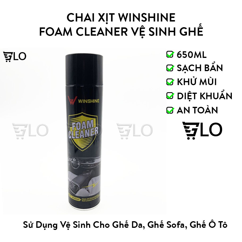 Chai Xịt WINSHINE FOAM CLEANER Vệ Sinh Ghế Da, Tẩy Rửa Làm Sạch Nội Thất Ô Tô, Túi Xách Da, Nỉ, Vải Cao Cấp