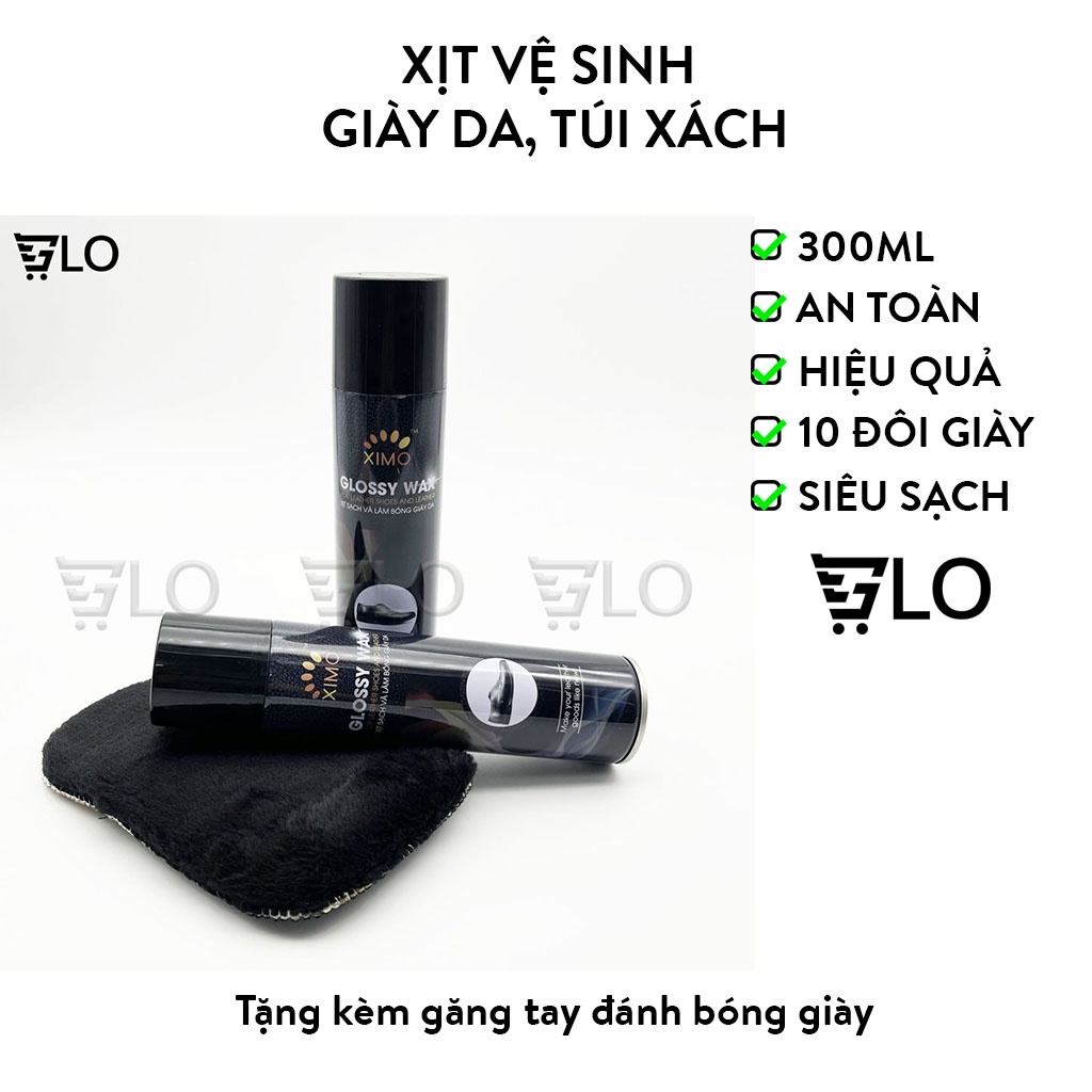 Chai Glossy Wax Xịt Sạch Và Làm Bóng Giày Đồ Da, Túi Ví, Áo, Ghế Da Giúp Vệ Sinh, Dưỡng Ẩm Chống Mốc