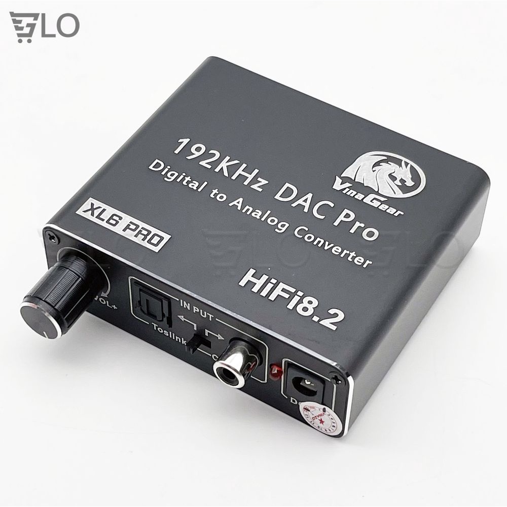 Bộ Chuyển Quang Optical Sang Audio(Digital Sang Analog) Vinagear XL6 Pro Chính Hãng Cao Cấp, Có Nút Điều Chỉnh Âm Lượng