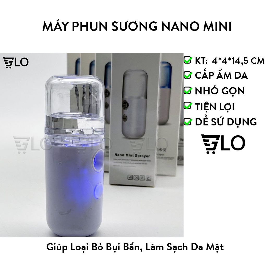 Máy Phun Sương Xông Hơi Mặt NaNo Mini Cầm Tay Hỗ Trợ Dưỡng Da Cấp Nước Tối Đa