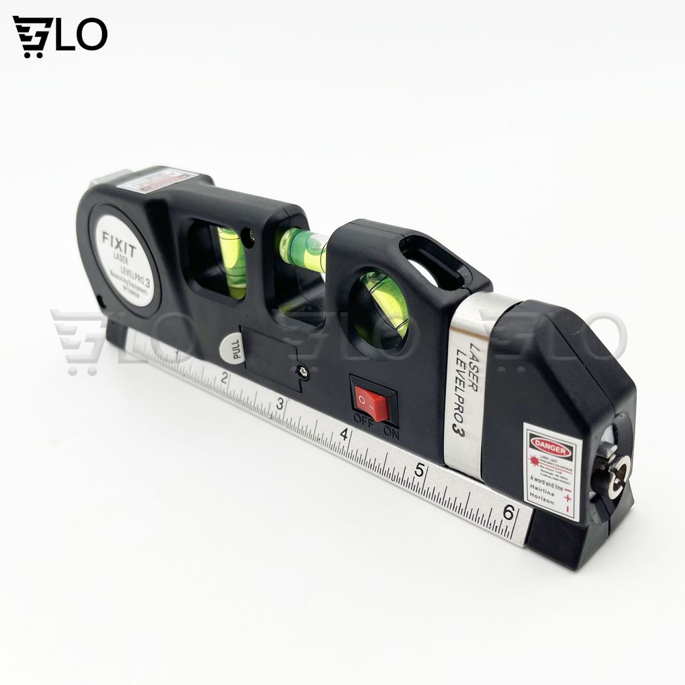 Thước Thủy Nivo Cân Mực Laser Đa Năng F2018 Fixit Laser Levelpro3 2 Tia Dọc Ngang + Tặng Kèm 3 Viên Pin