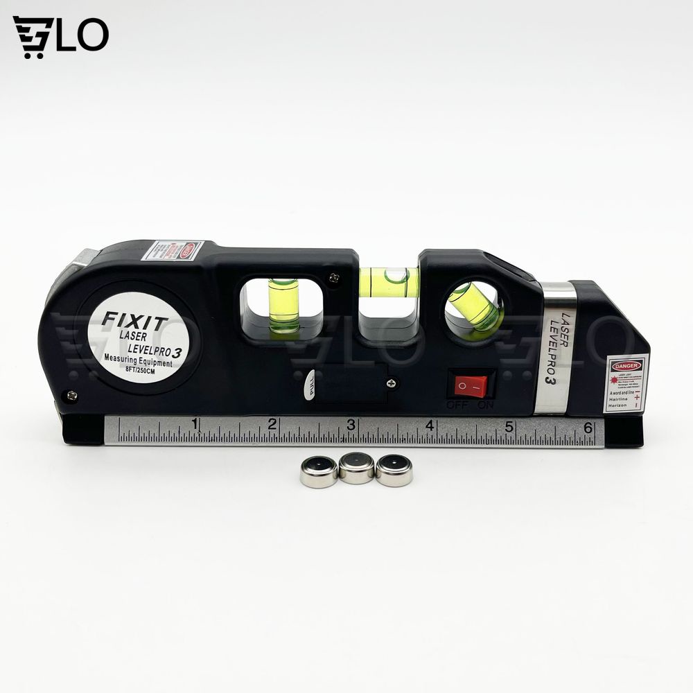 Thước Thủy Nivo Cân Mực Laser Đa Năng F2018 Fixit Laser Levelpro3 2 Tia Dọc Ngang + Tặng Kèm 3 Viên Pin