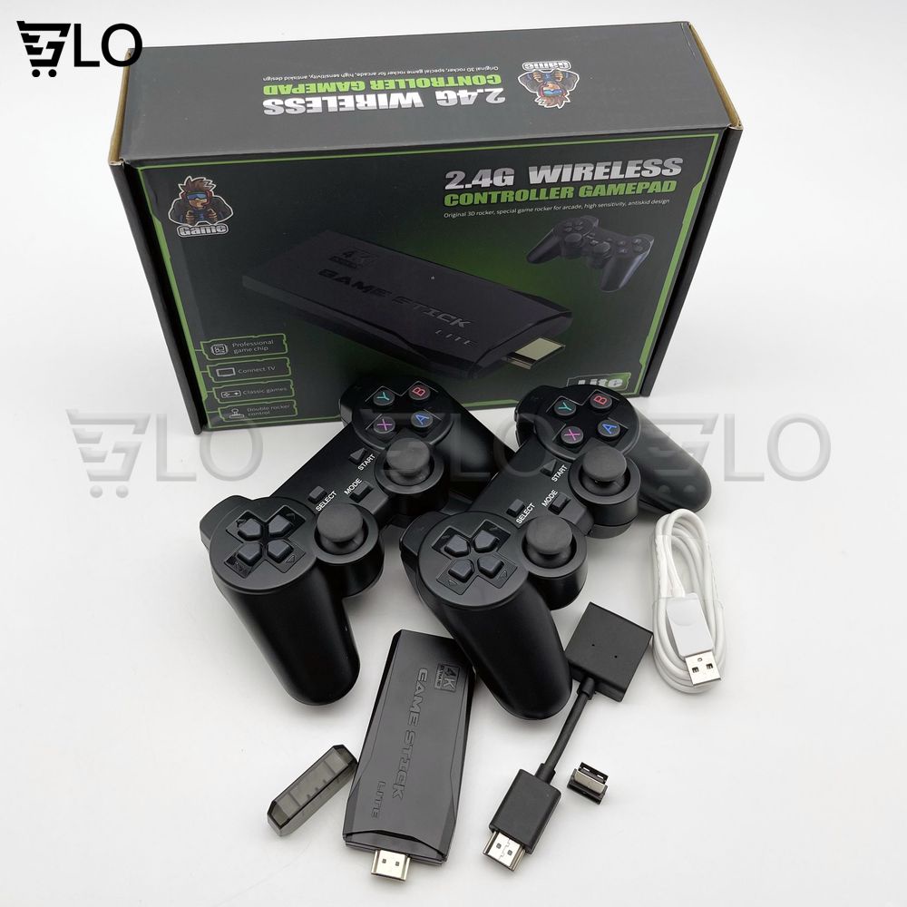 Máy Chơi Game Stick 4K 4 Nút HDMI Không Dây Hơn 3500-10000 Trò Chơi Cổ Điển PS1/ATARI/MAME/SFC/FC/GBA/GB/GBC/MD