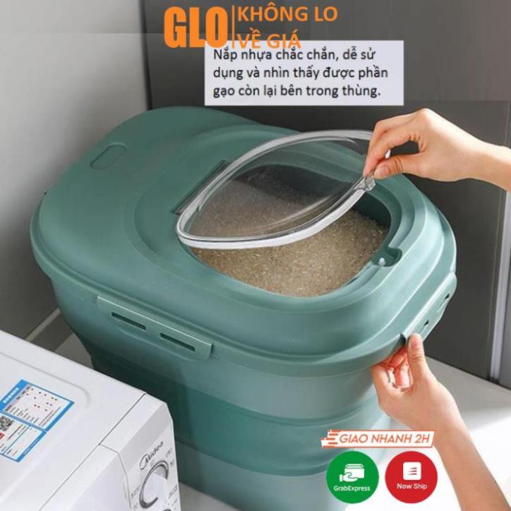 Thùng Đựng Gạo Gấp Gọn Thông Minh Đựng Tối Đa 25kg, Chống Côn Trùng Bụi Bẩn
