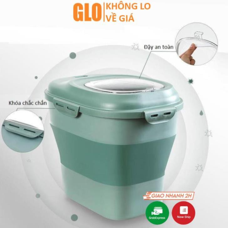 Thùng Đựng Gạo Gấp Gọn Thông Minh Đựng Tối Đa 25kg, Chống Côn Trùng Bụi Bẩn