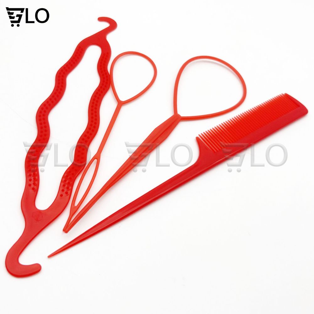 Bộ 4 Món Dụng Cụ Làm Tóc, Tạo Kiểu Phồng, Rút Búi Tóc Đa Năng Dễ Sử Dụng