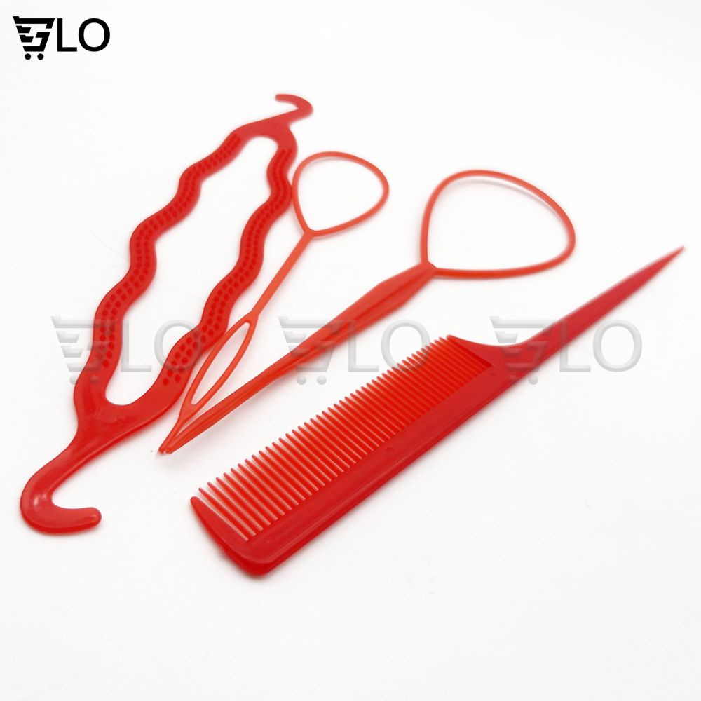 Bộ 4 Món Dụng Cụ Làm Tóc, Tạo Kiểu Phồng, Rút Búi Tóc Đa Năng Dễ Sử Dụng