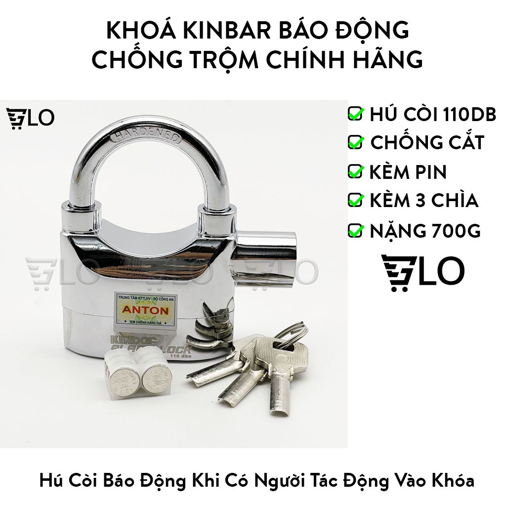 Khoá Kinbar 110db Báo Động Chống Trộm Chính Hãng