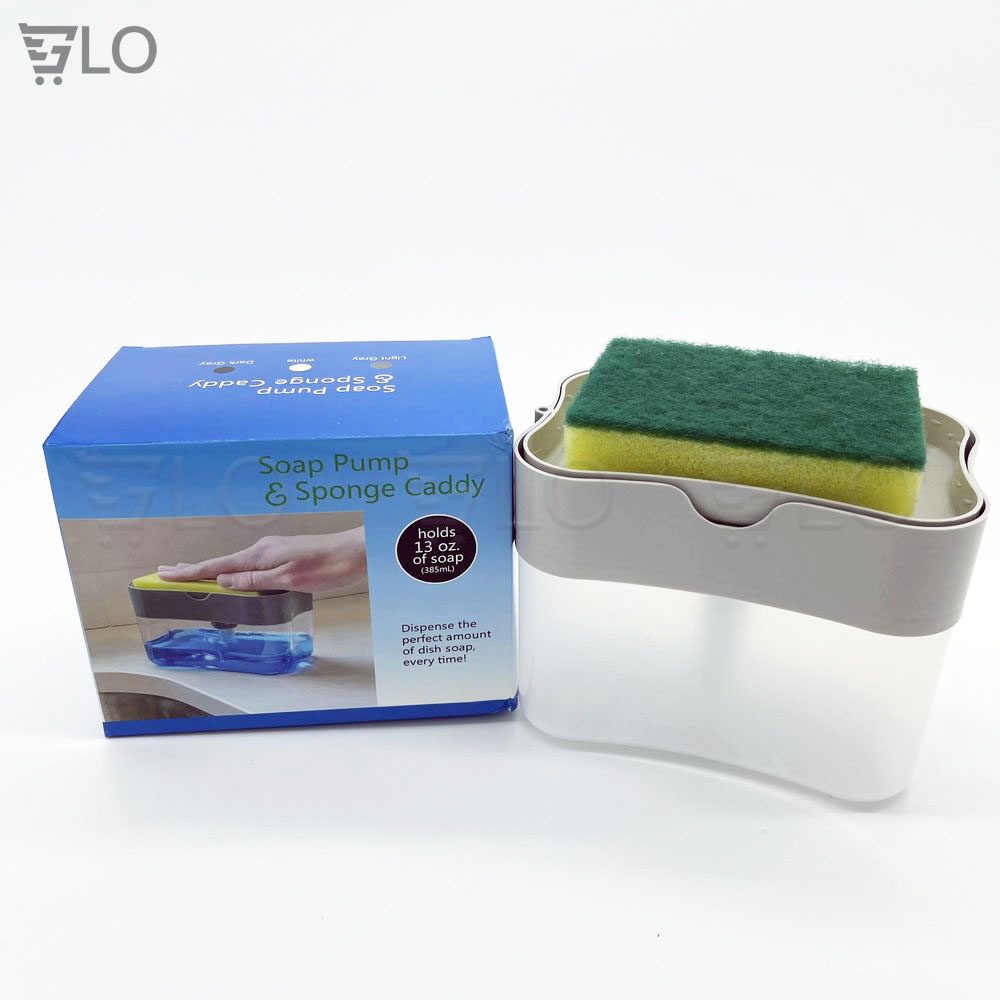 Hộp Đựng Nước Rửa Chén Bát Đa Năng, Tiện Lợi Có Vòi Hút, Tặng Kèm Miếng Rửa Chén