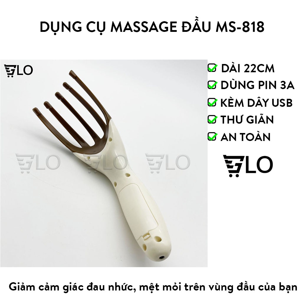Dụng Cụ Massage Đầu Ms-818 22cm Dùng Pin Và Điện Trực Tiếp