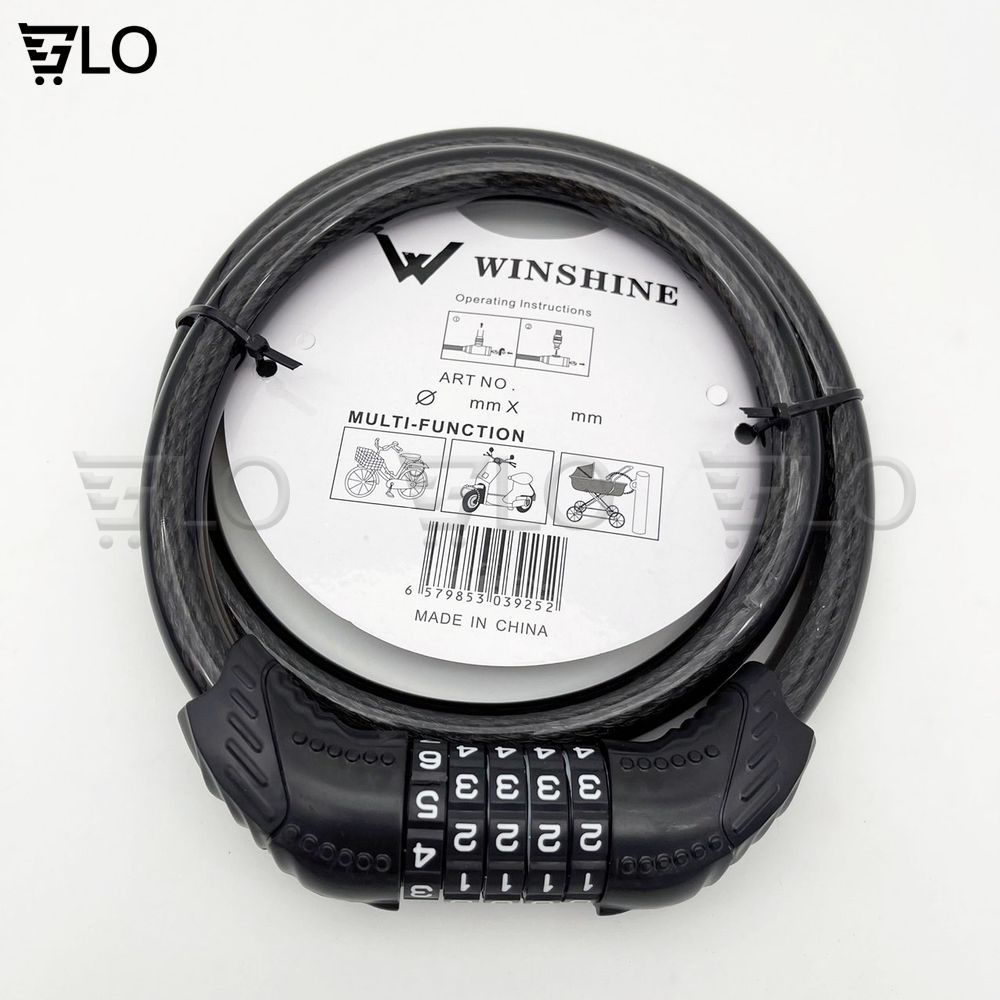 Khóa Xe Đạp 5 Số Dây Cáp Đổi Mã Dài 1.2m