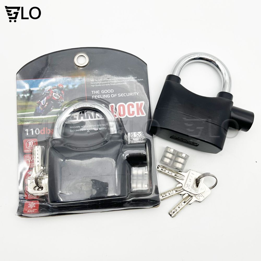 Ổ Khóa Chống Trộm Tự Động Còi Báo Động Cao Cấp Alarm Lock Màu Đen