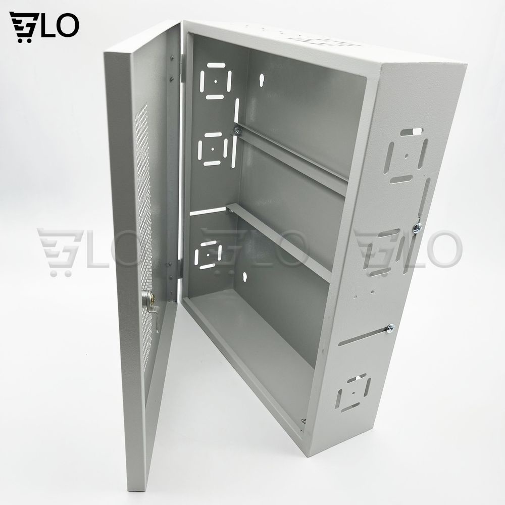 Tủ Điện, Rack Mạng, Đựng Đầu Ghi Camera 44x37x12cm Sơn Tĩnh Điện Có Khóa